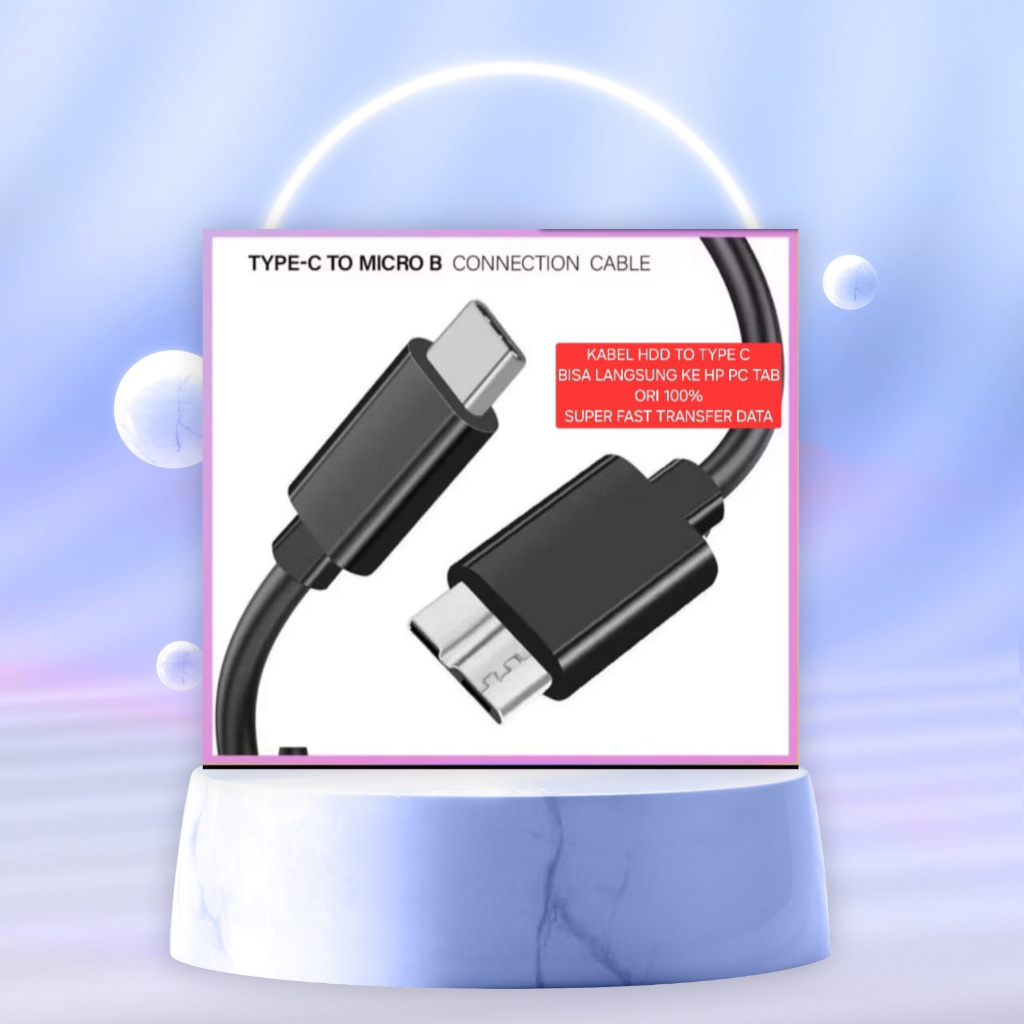 C37 KABEL USB HDD TO TIPE TYPE C BISA LANGSUNG KE HP PC TAB ORI 100% SUPER FAST TRANSFER DATA CABLE 