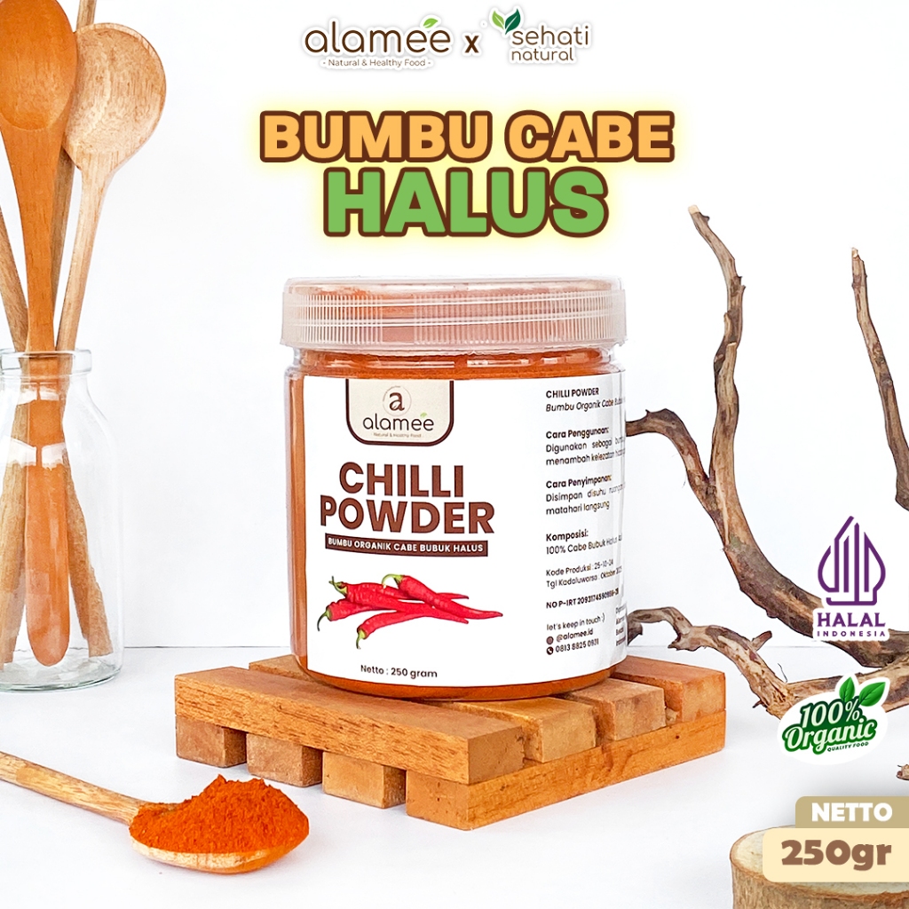 

Bumbu Cabe Cabai Bubuk Kering Halus Pedas Chilli Seasoning Powder Cabai Rempah Murni Asli Dapur 250g