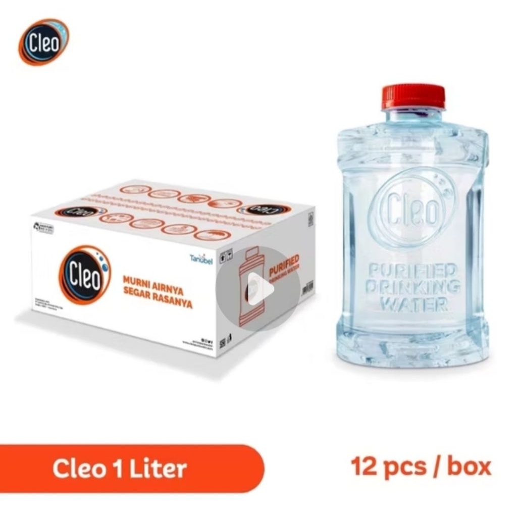 

Cleo 1liter 1dus isi 12botol