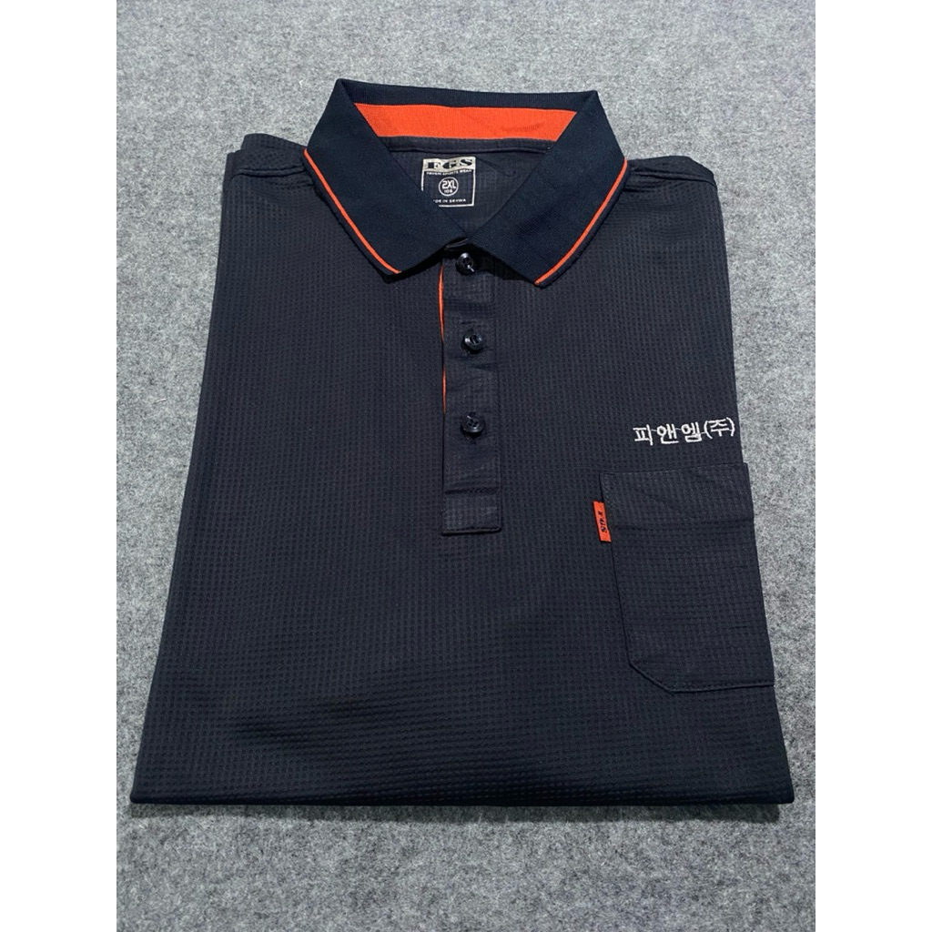 BAJU KAOS KERAH DRYFIT FGS ABU GELAP SIZE XL