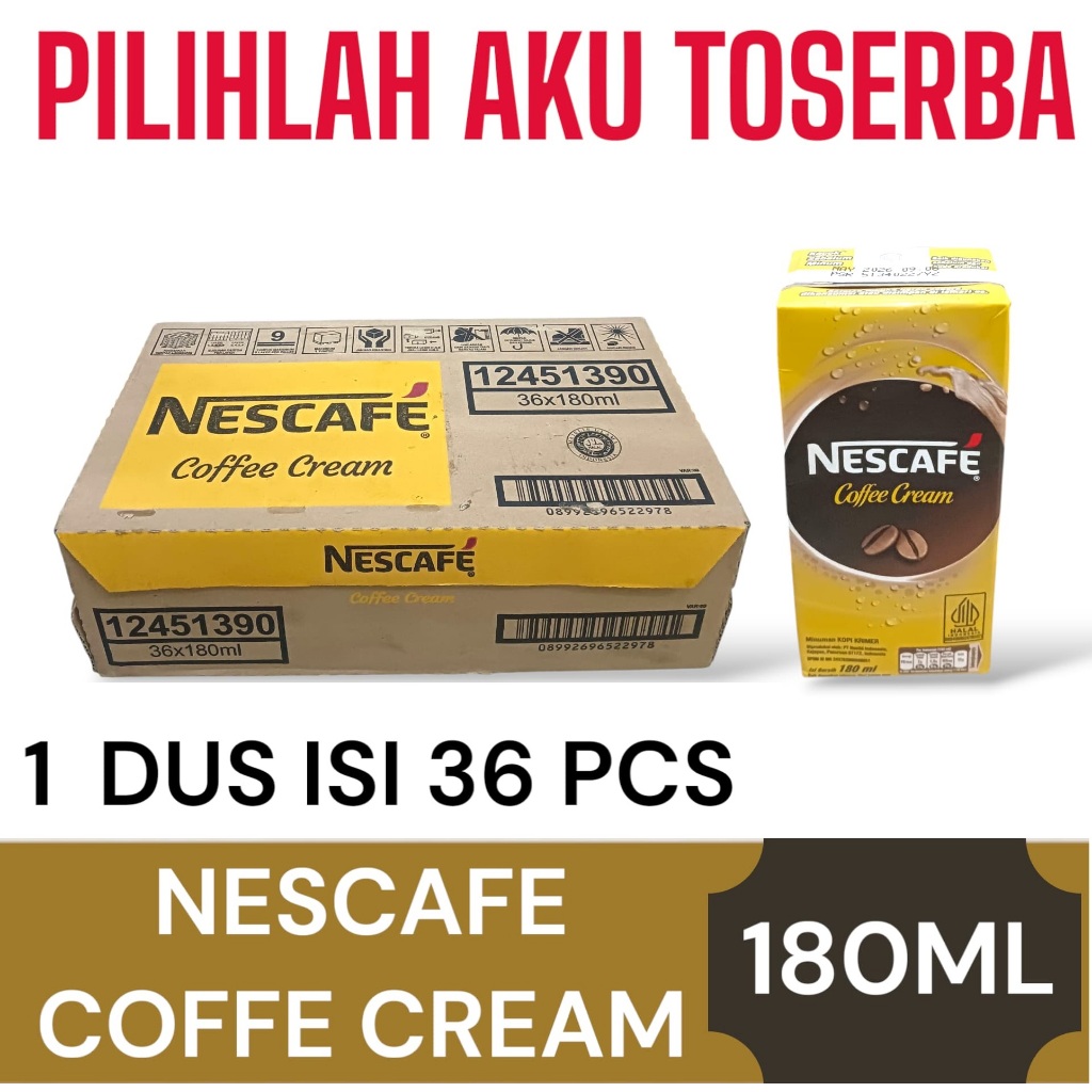 

Nescafe Coffee Cream UHT / Kopi Kotak Instan - (1 dus isi 36 @180 ml)