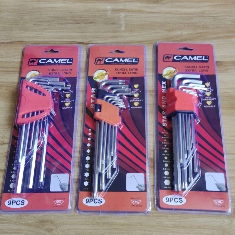 Kunci L Set Camel Extra Long / Kunci L Set 9pcs Camel Extra Long