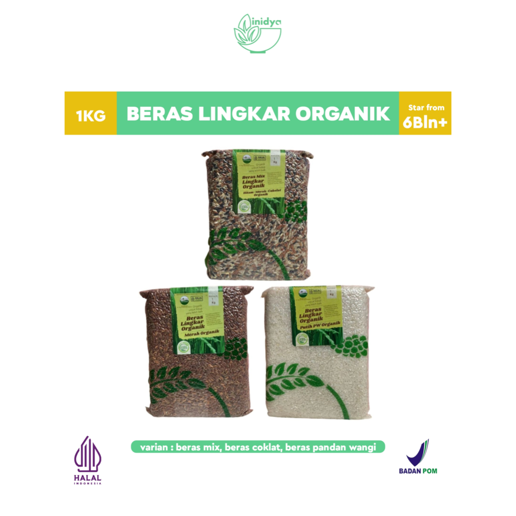 

LINGKAR ORGANIK Beras Organik 1 KG Beras Mpasi Beras Putih Beras Merah Beras Mix