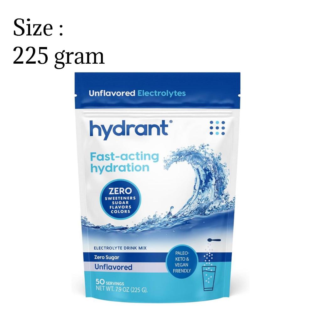 

Hydrant Hydration Drink Mix Electrolyte – 225g Unflavored – Elektrolit & Hidrasi Harian – 100% Original