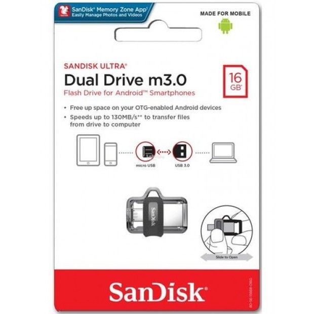 Sandisk Flashdisk ORIGINAL USB 16GB Dual Drive OTG USB Micro C 32GB