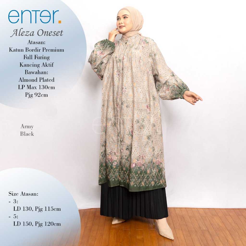 Baju Setelan Rok Jumbo Katun Bordir Premiu LD 150 130 Aleza One Set
