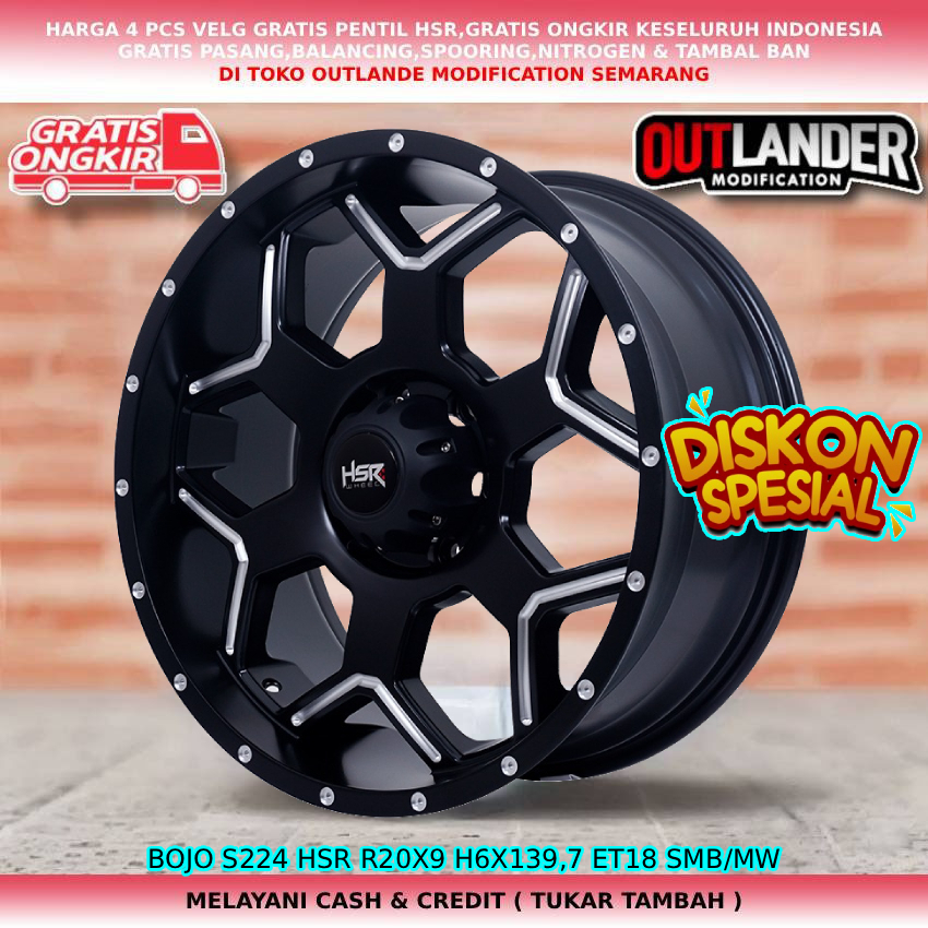 velg R20 lobang 6 untuk mobil pajero fortuner hilux double strada triton dll velg hsr bojo r20