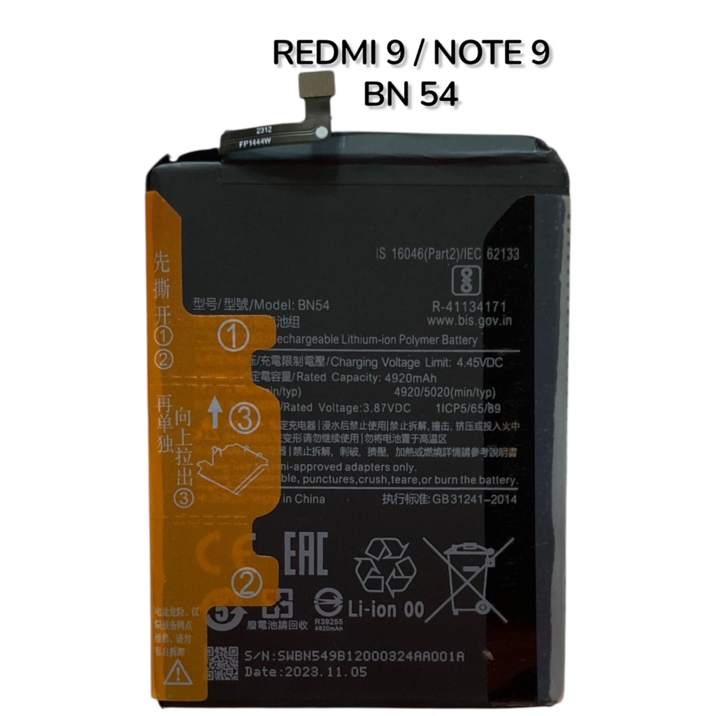 Baterai Xiaomi Redmi BN-54 BN54 baterai batterry xiaomi redmi 9 Redmi Note 9 bn54 Original