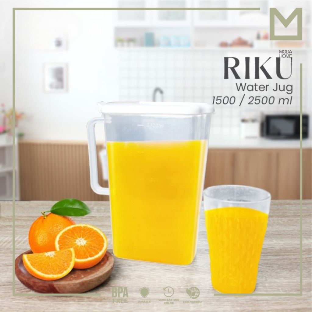 RIKU WATER JUG/TEMPAT ES/TEMPAT PENYIMPANAN AIR/CERET AIR AESTETHIC/TEMPAT JUS BUAH/WADAH JUS