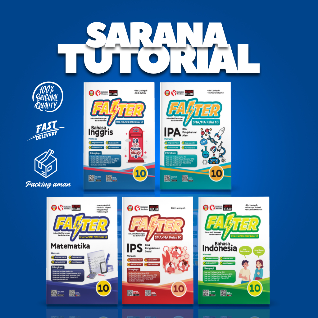 Buku Faster Bahasa Inggris, Matematika, IPA, IPS, dan Bahasa Indonesia untuk SMA/MA/SMK/MAK Kelas 10