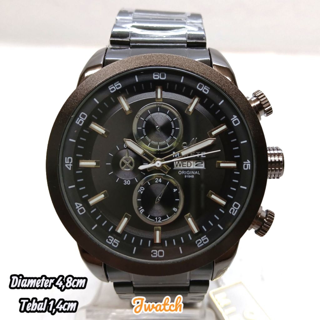 Jam Tangan PRIA MIRETE BLACK/BLACK GOLD/SILVER BLACK