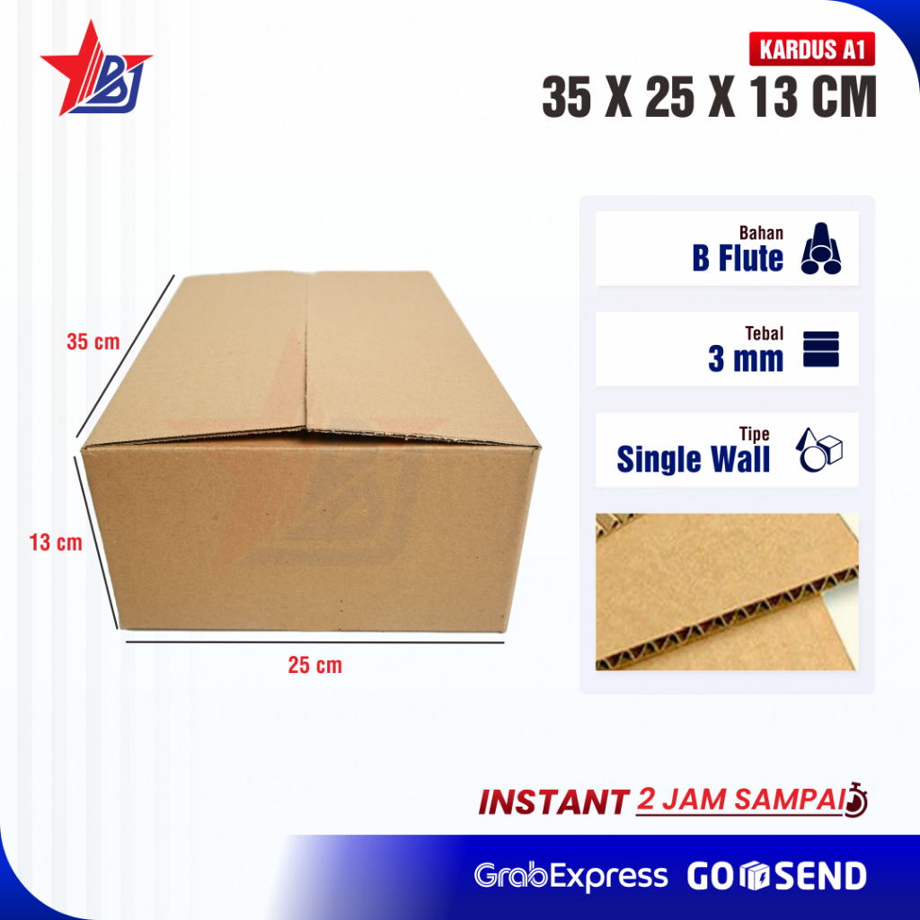 

35 x 25 x 13 cm | B FLUTE | KARDUS | CORRUGATED BOX | PACKING | PACKAGING