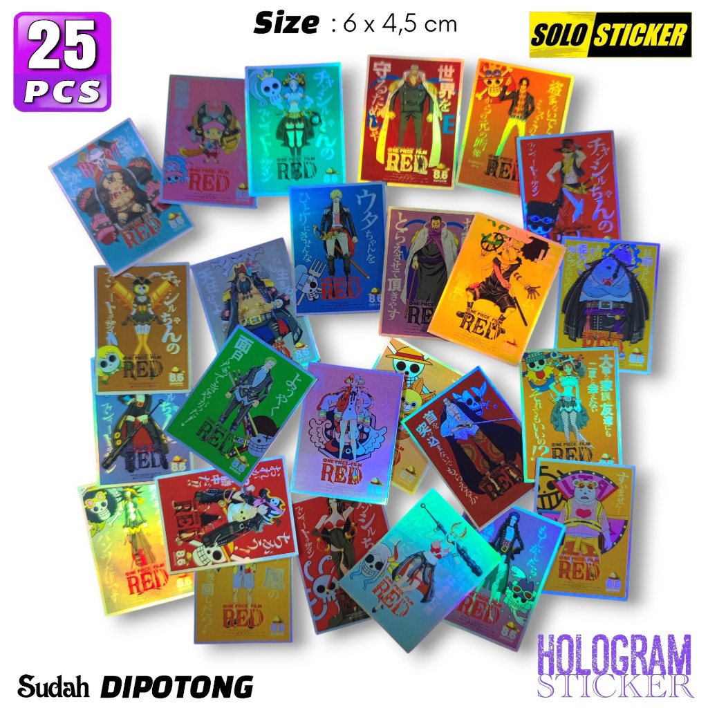 

Stiker Anime One Piece Paper Hologram Waterproof Sticker Dekorasi Koper Laptop Buku Journal Tumbler