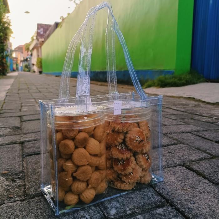 

tas mika parcel snack hampers tas mika bening tenteng transparan ukuran 20x10x15cm