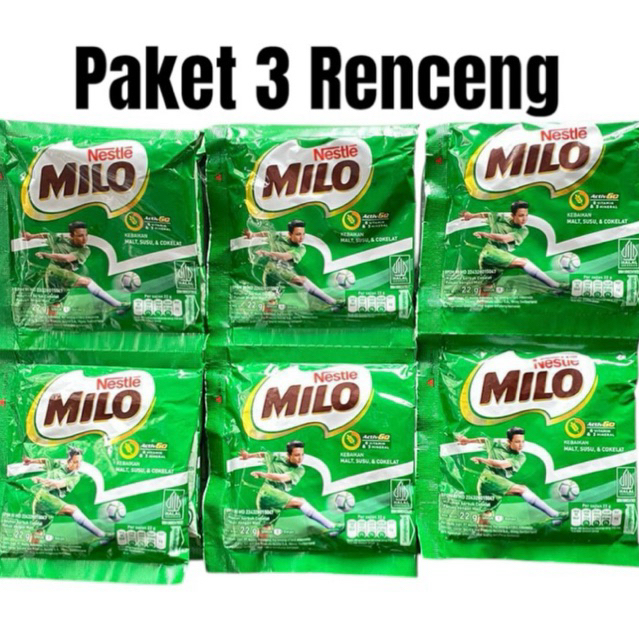 

3 Renceng/30 sachet Milo Renceng 22gr Susu Coklat Sehat Bernutrisi