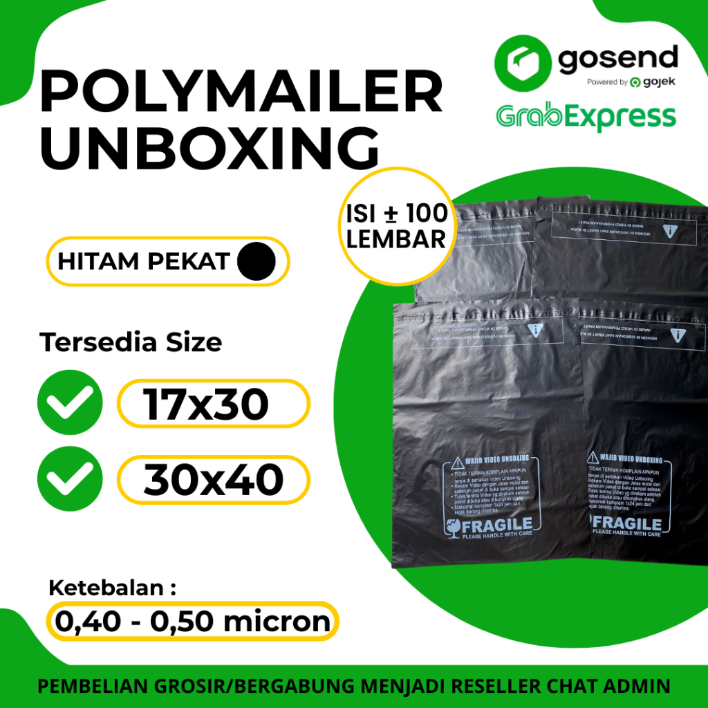 

Plastik Polymailer Unboxing Printing isi 100 lembar – Tebal Anti Sobek Lem Kuat Packing Praktis Siap Kirim