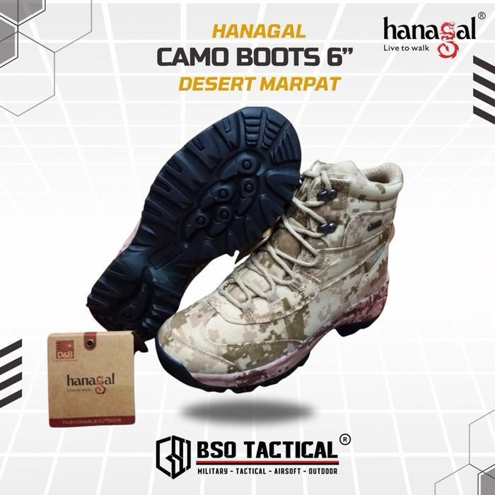 Sepatu Outdoor Hanagal Boots 6” Desert Marpat Waterproof ORI Shoes Tactical