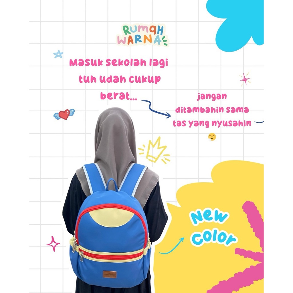 TAS RANSEL M KIANO RUMAH WARNA TAS WANITA ANAK SEKOLAH KULIAH KERJA LAPTOP