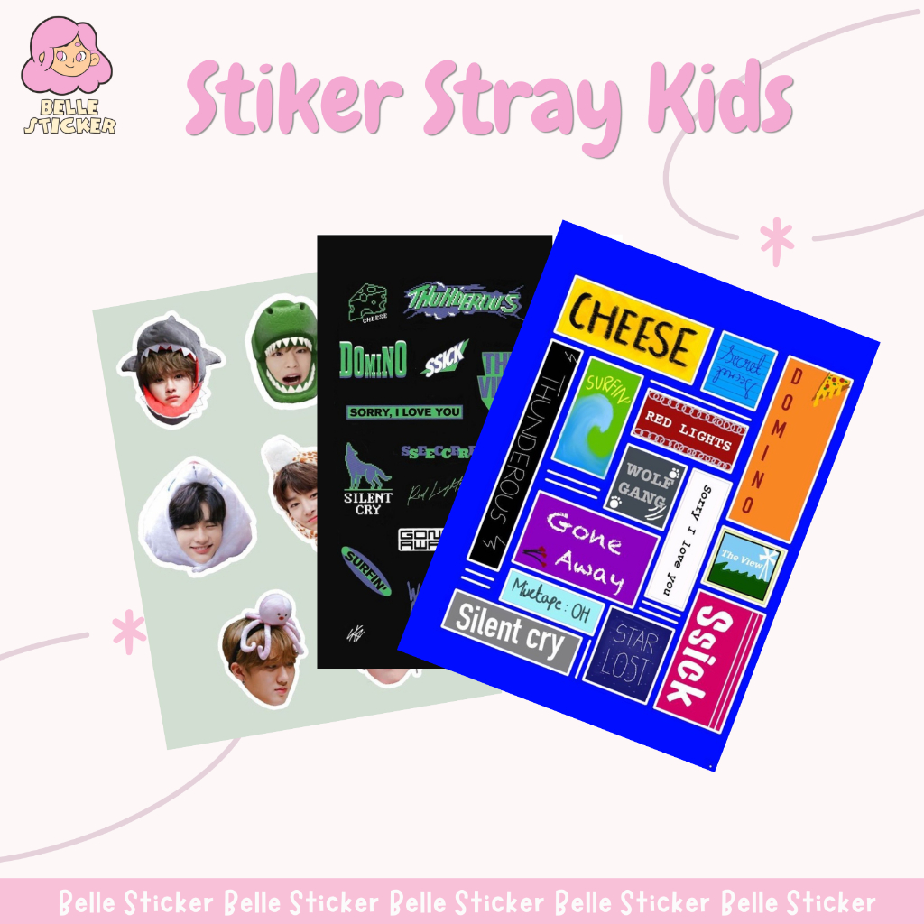 Stiker Aesthetic Stray Kids KPOP Sticker Laptop Sticker Tumblr Sticker Lucu Sticker Diary (Bisa COD)