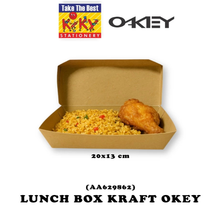 (IK-45) Paper Lunch Box Kraft L Merk Okey - Paper Lunch Box Murah - Paper Lunch Box Premium KRAFT LU