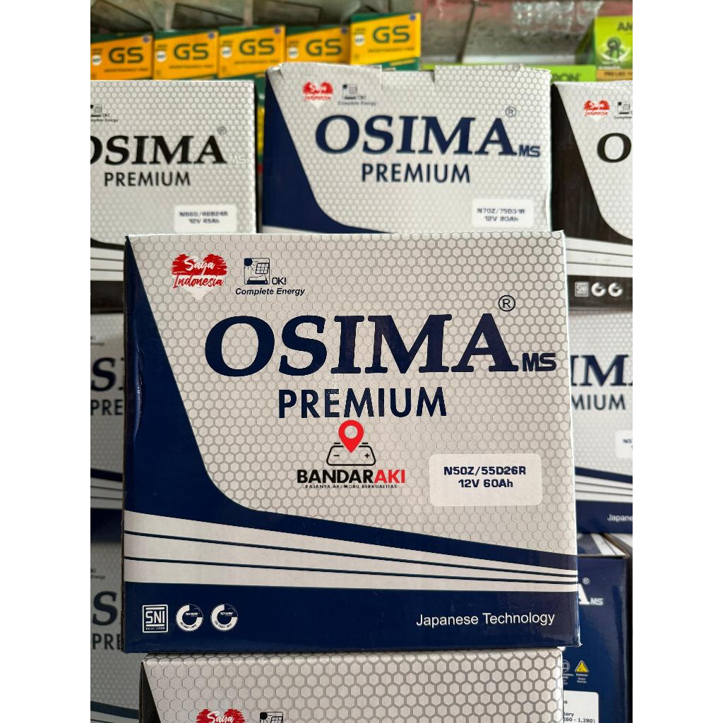 AKI OSIMA 60 AMPER  N50Z / 55D26R 12 VOLT 100% ORIGINAL