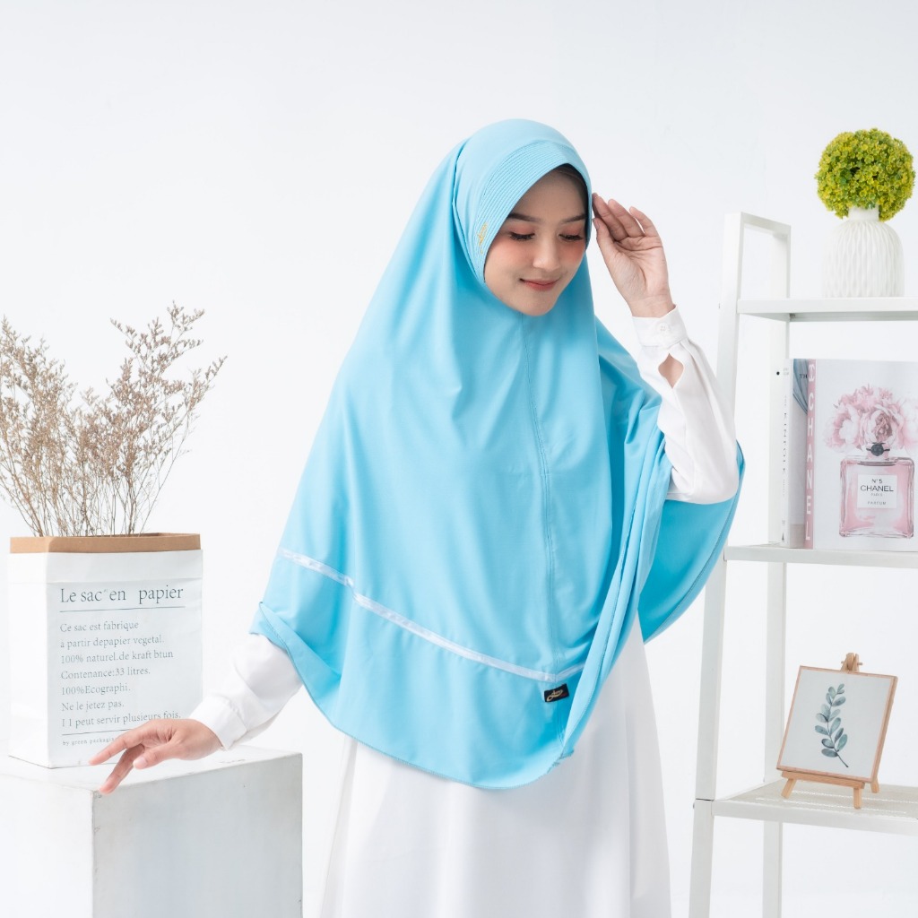 JUMA Jilbab Bergo Hijab Instan list Pita ped tebal bahan Jersey super Premium