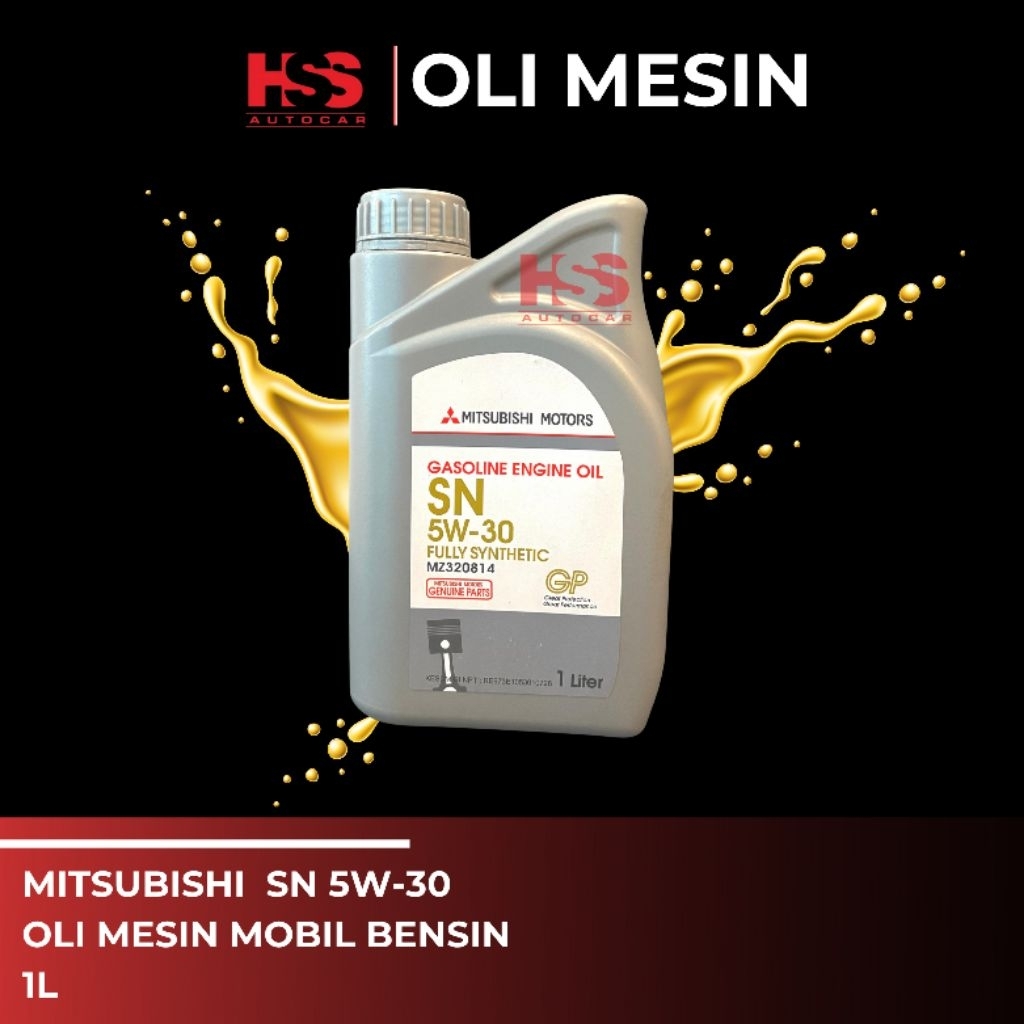 oli mesin SN 5w 30 original mitsubishi / Oli Mesin Mitsubishi SN 5W-30 1L Fully Synthetic MZ320814 G
