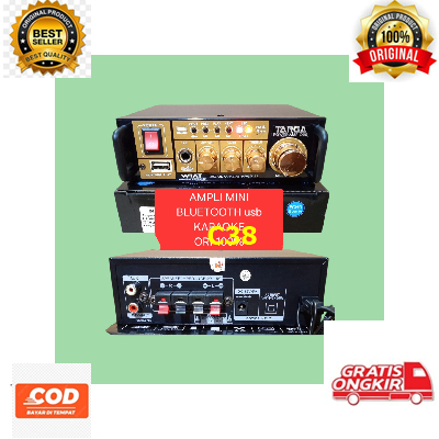 C38 AMPLI MINI BLUETOOTH ORI 100% TARGA TOA POWER AMPLIFIER KARAOKE MOBIL RUMAH AC DC STEREO 2 CHANE