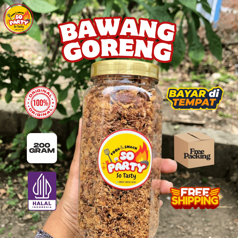 

SOPARTY Bawang Goreng Murni 200 Gram – Tanpa Campuran, Renyah Tahan Lama, Kriuk Gurih Asli Nganjuk