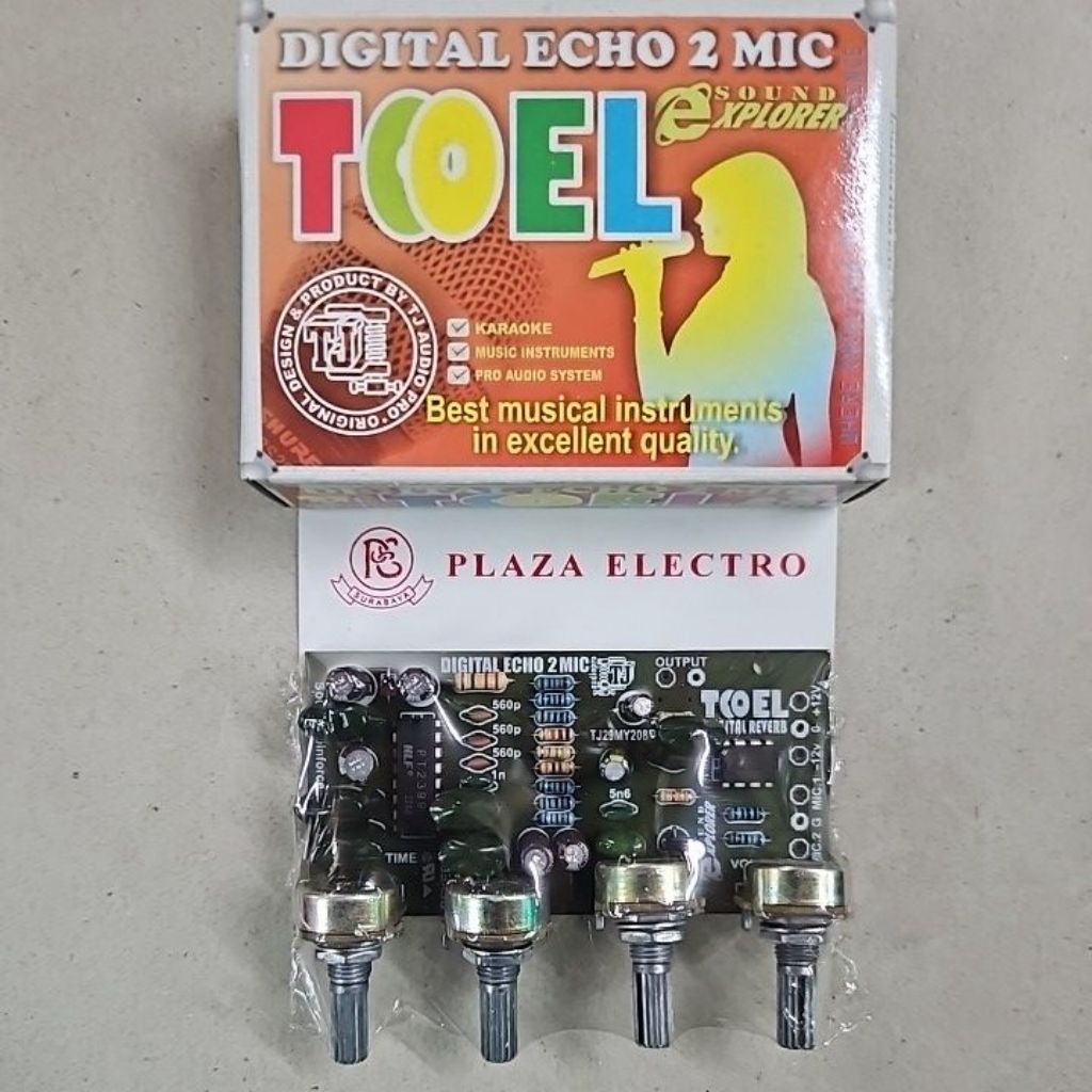 TOEL SUPER ECHO 2 MIC DIGITAL REVERB TJ AUDIO PRO KIT ORIGINAL ASLI
