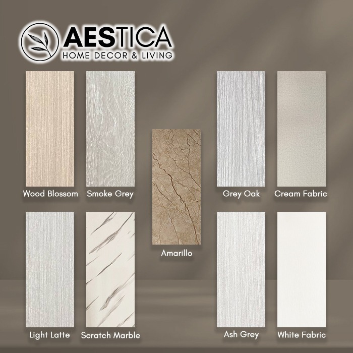 Sample PVC Wall Board Papan Panel Dinding Kayu Marmer Granite | Sampel | Dekorasi | Aestica