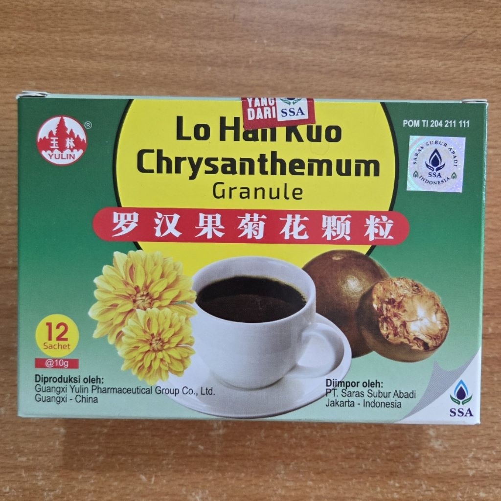 

LO HAN KUO CHRYSANTHEMUM GRANULE Box per 12 Sachet - Utk Panas Dalam yang disertai Batuk