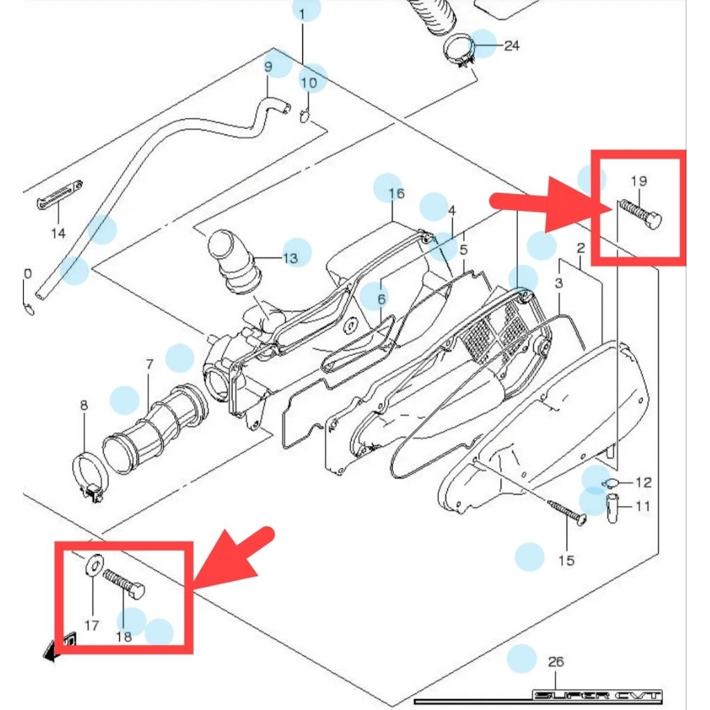 [09160-06153, 01547-0625A] Washer qty 1 pc, baut BOLT AIR CLEANER qty 2 pcs  - skywave