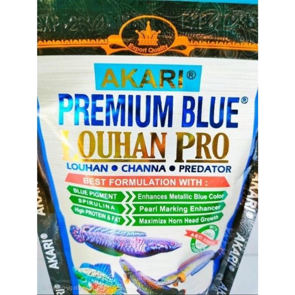 Pellet Premium ikan louhan Akari premium blue louhan PRO pellet 2mm 100 gr