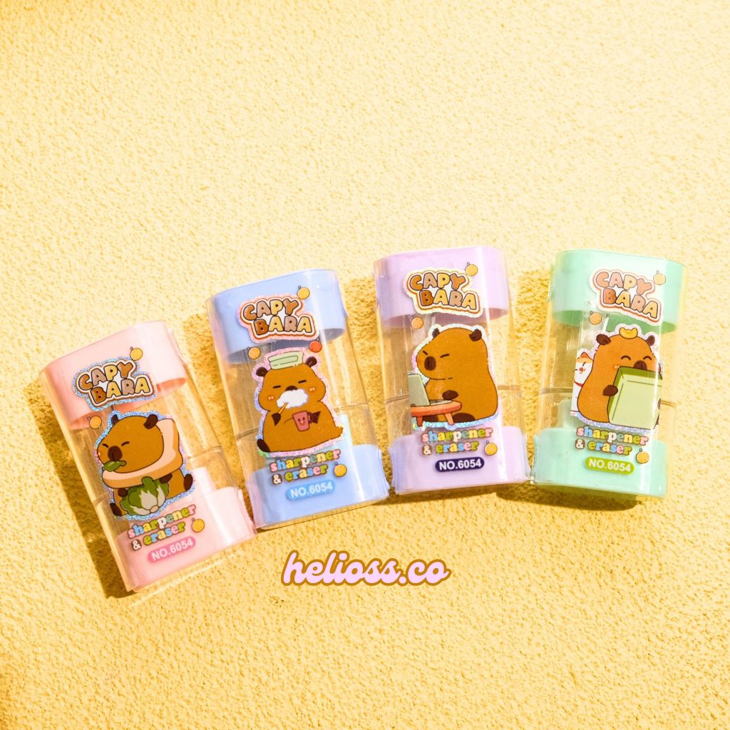 

RAUTAN CAPYBARA 2 IN 1 SERUTAN PENSIL CAPYBARA KAPIBARA RAUTAN SATU LUBANG PENGHAPUS PENSIL LUCU HELIOSS.CO
