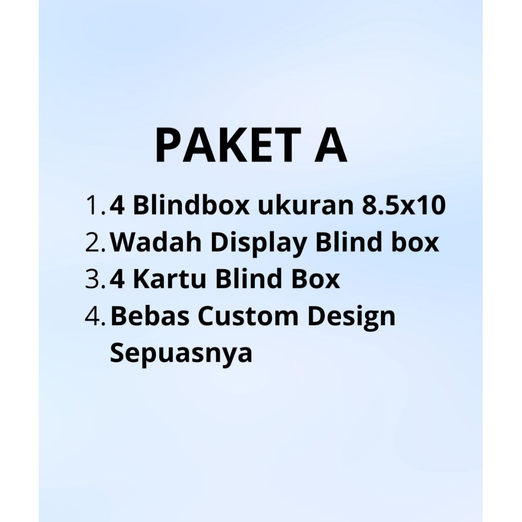 

BLIND BOX + TRAY (6&4) FREE CUSTOM SEPUASNYA