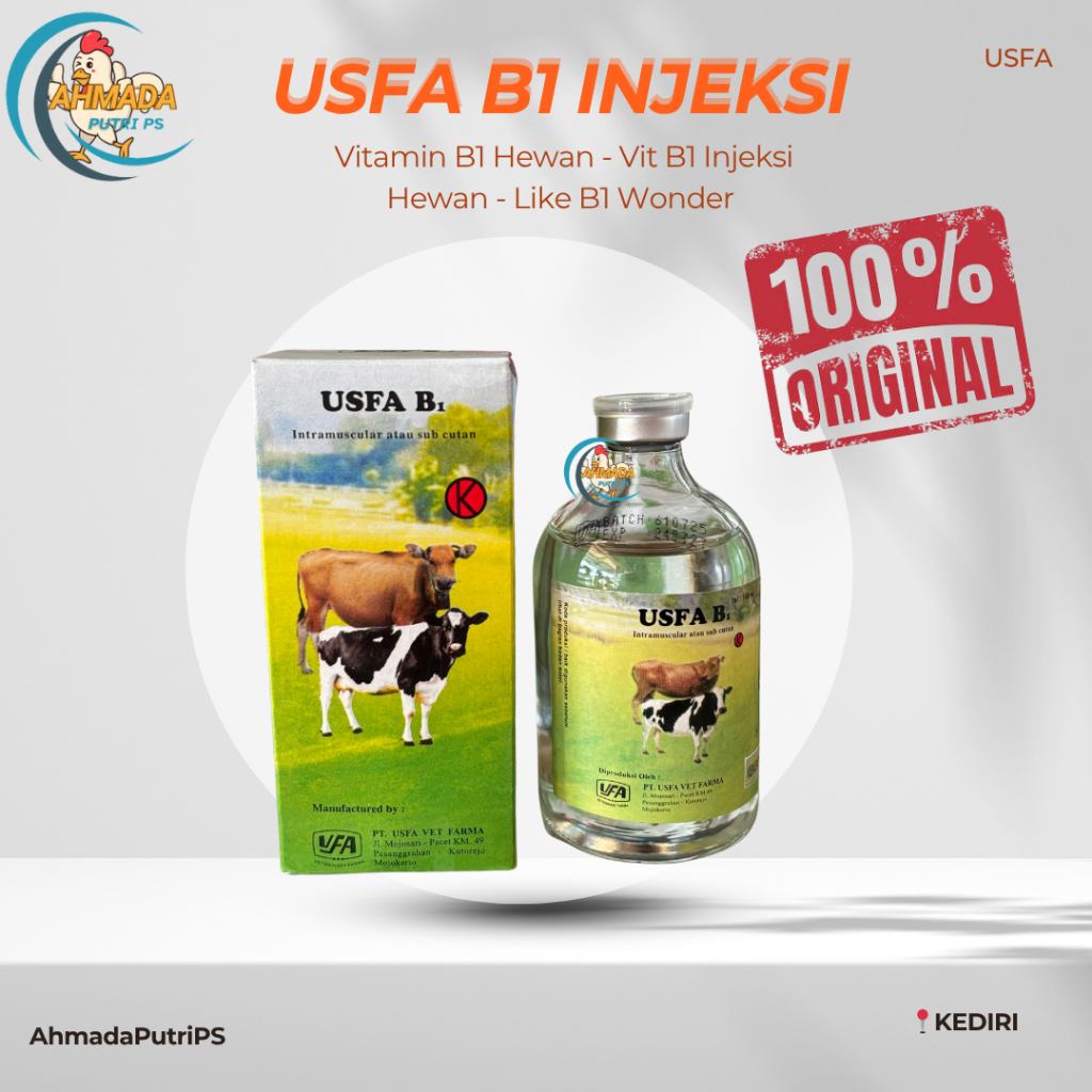 VITAMIN B1 100ML USFA - Vitamin B1 Hewan - Vit B1 Injeksi Hewan