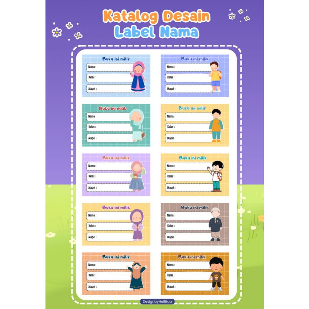 

Stiker Label Nama Buku Tulis (4x7 cm) isi 10 pcs