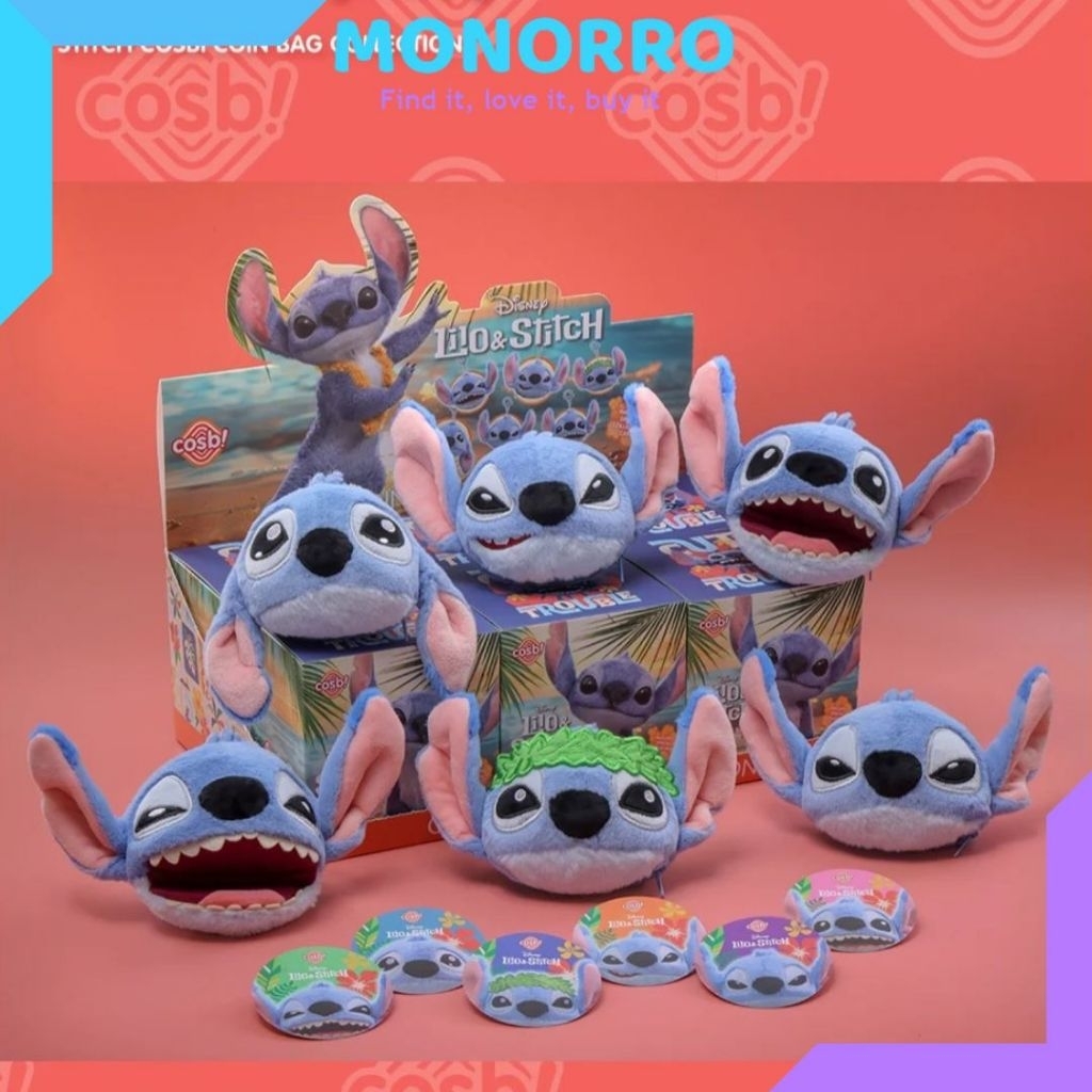 ORI BB Cosbi Lilo Stitch Coin Bag Plush Gantungan Tas Stitch