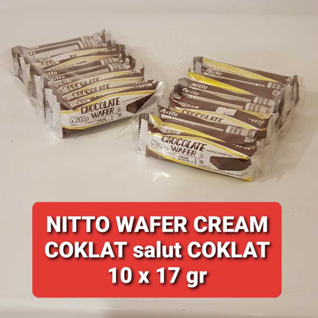 

Nissin Wafer NITTO Coklat isi 10 x 17 gr / Wafer Coklat NITTO Nissin isi 10 pack / NITTO Coklat Wafer 10 pcs