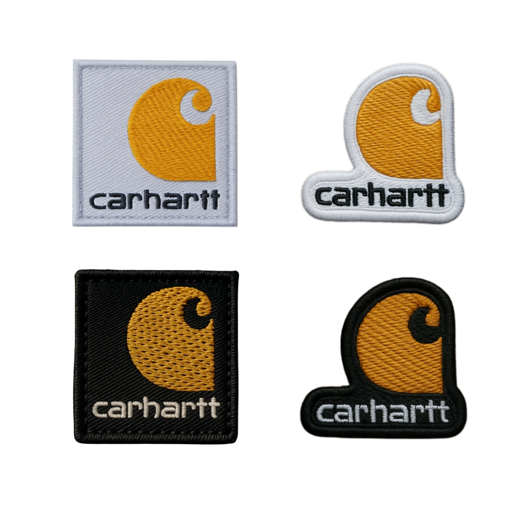 Patch Bordir Logo Carhart Premium – Emblem Jahit/Iron On – Aksesoris Jaket, Topi, Tas – Warna Hitam 