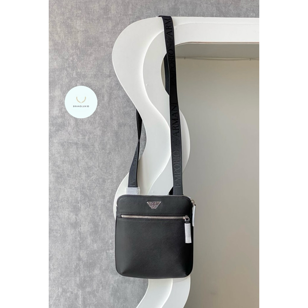 Emporio Armani Faux Leather Crossbody Bag Blac