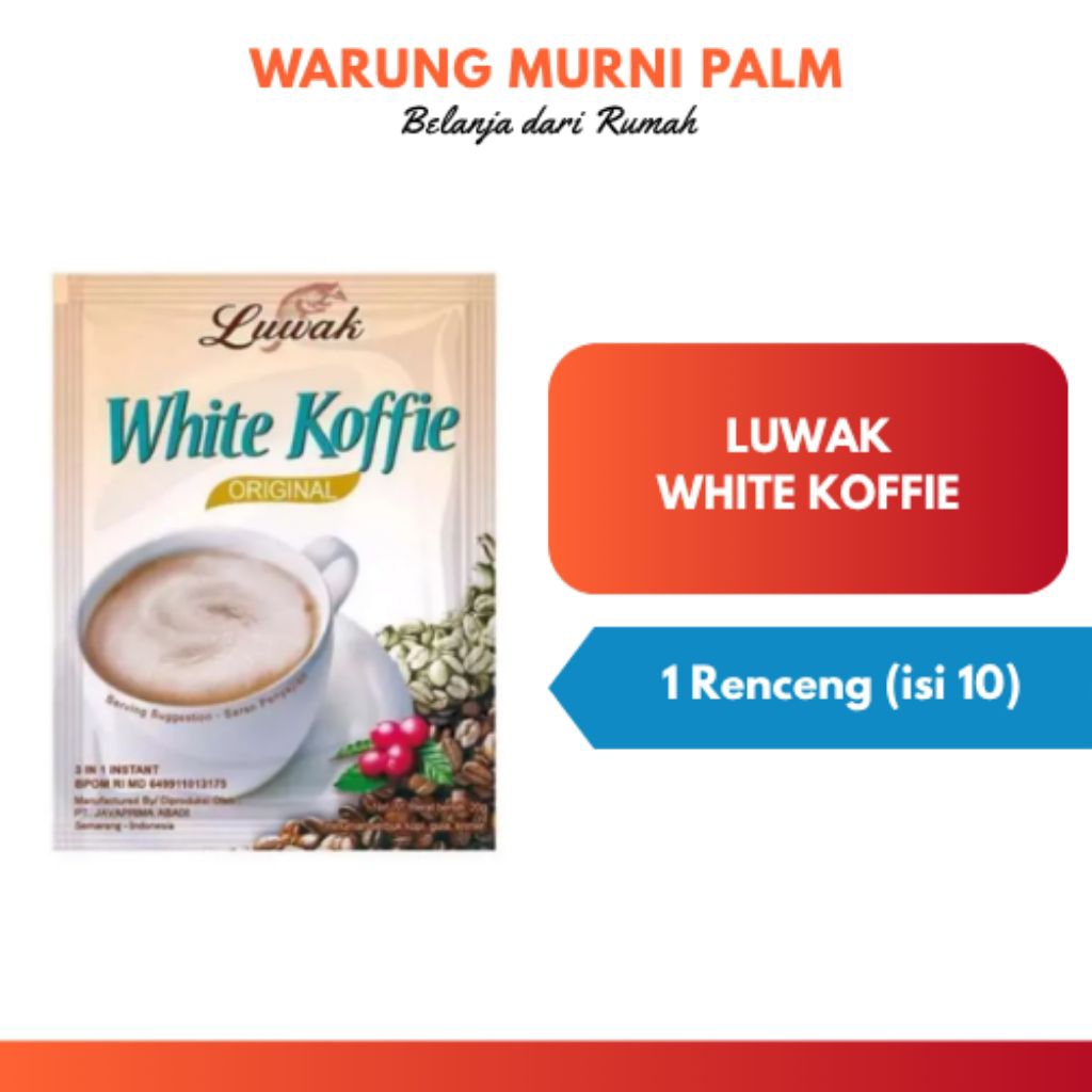 

(1 renceng) KOPI LUWAK WHITE KOFFIE isi 10