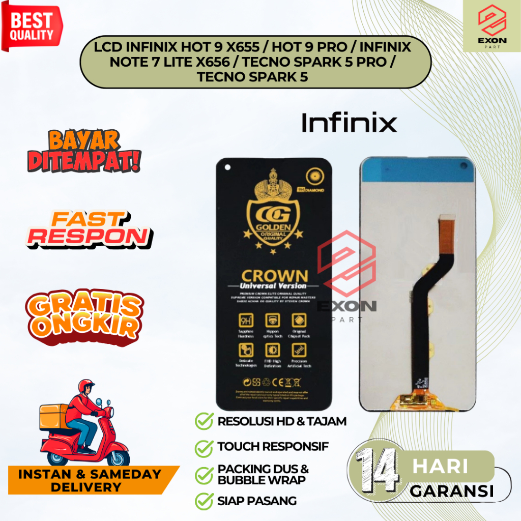 LCD INFINIX HOT 9 / HOT 9 PRO X655 - LCD INFINIX NOTE 7 LITE X656 - LCD TECNO SPARK 5 / 5 PRO