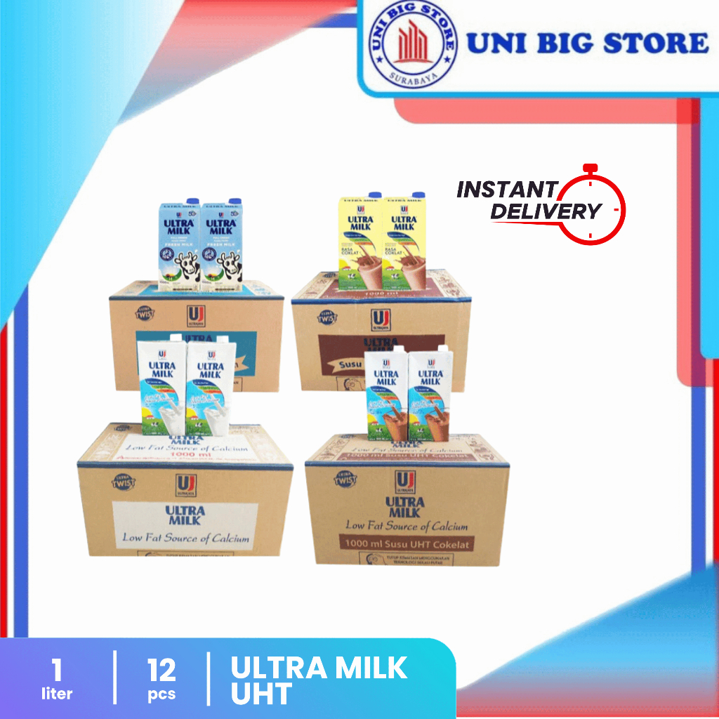 

Susu UHT Ultra Milk Full Cream - Coklat High Calcium 1 Liter x 12 pcs DUS