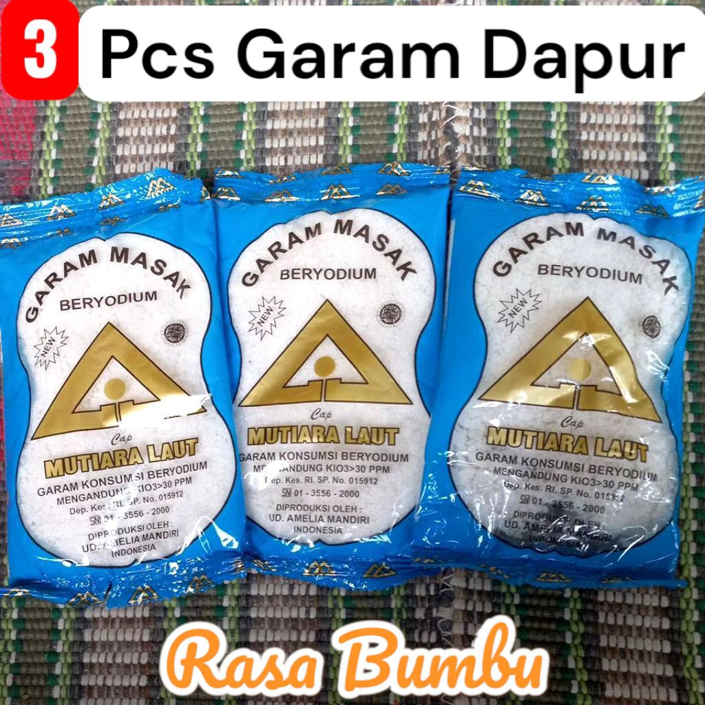 

Garam 3 pcs segitiga mas beryodium cap mutiara laut