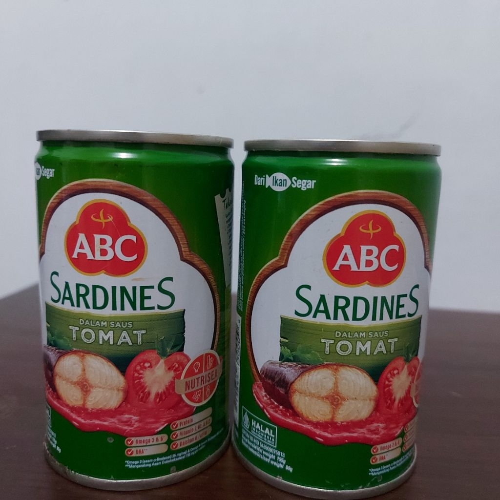 

[EXP. 11.25] ABC Sardines Dalam Saus Tomat Sarden Kaleng 155gr x 2pcs
