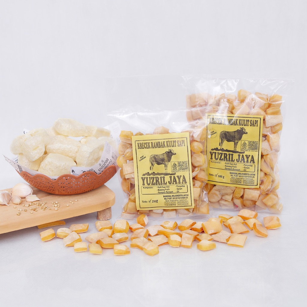 

Krecek rambak kulit sapi bentuk varian kotak dadu gurih mekar maksimal “YUZRIL JAYA”