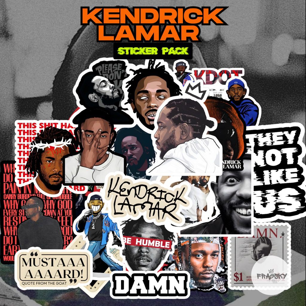 

Fragsky - 20&25 Pcs Sticker Series Kendrick Lamar K.Dot Pack | Stiker Premium Laminasi Doff & Glossy