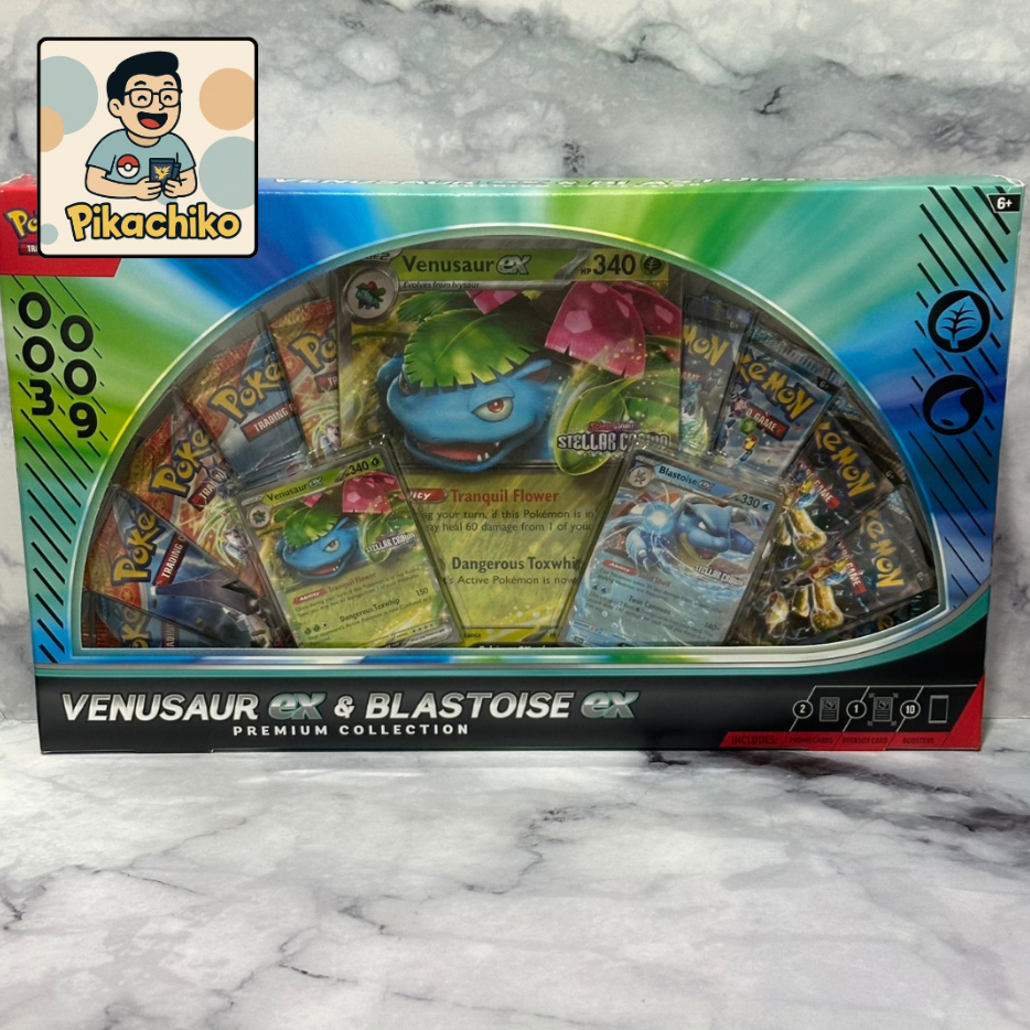 Kartu Pokemon TCG English Inggris Venusaur ex & Blastoise ex Premium Collection Box Scarlet Violet S